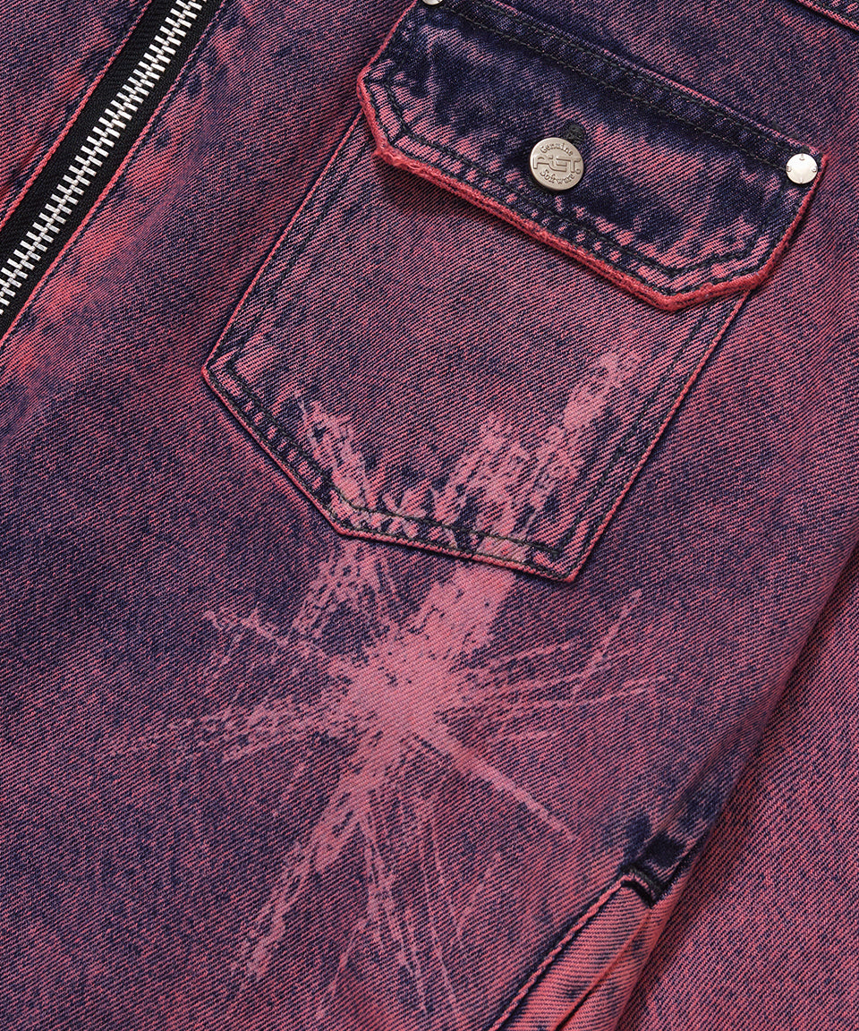 Distressed Denim Jacket - Violet