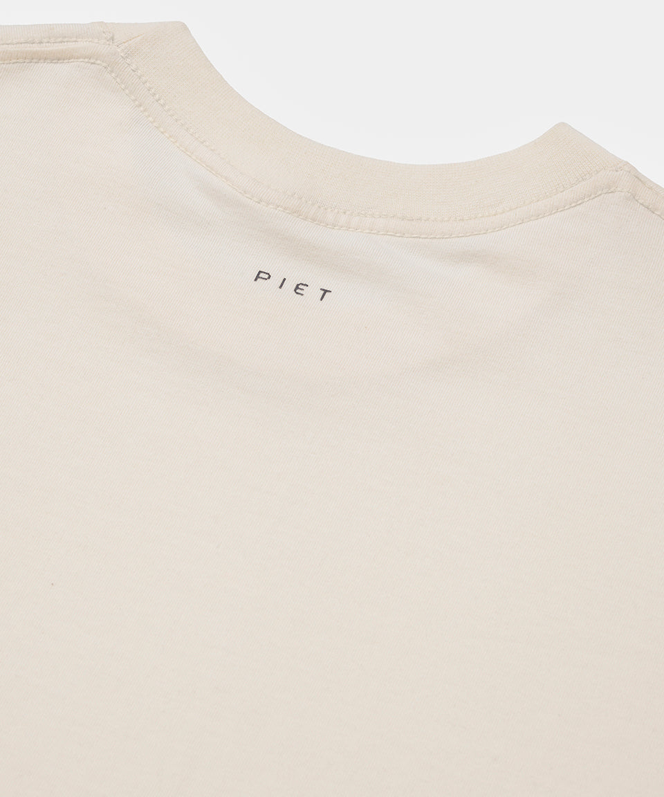 Camiseta PIET Stencil Logo - Bone White