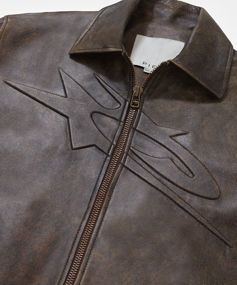Vintage Surf Leather Jacket - Brown