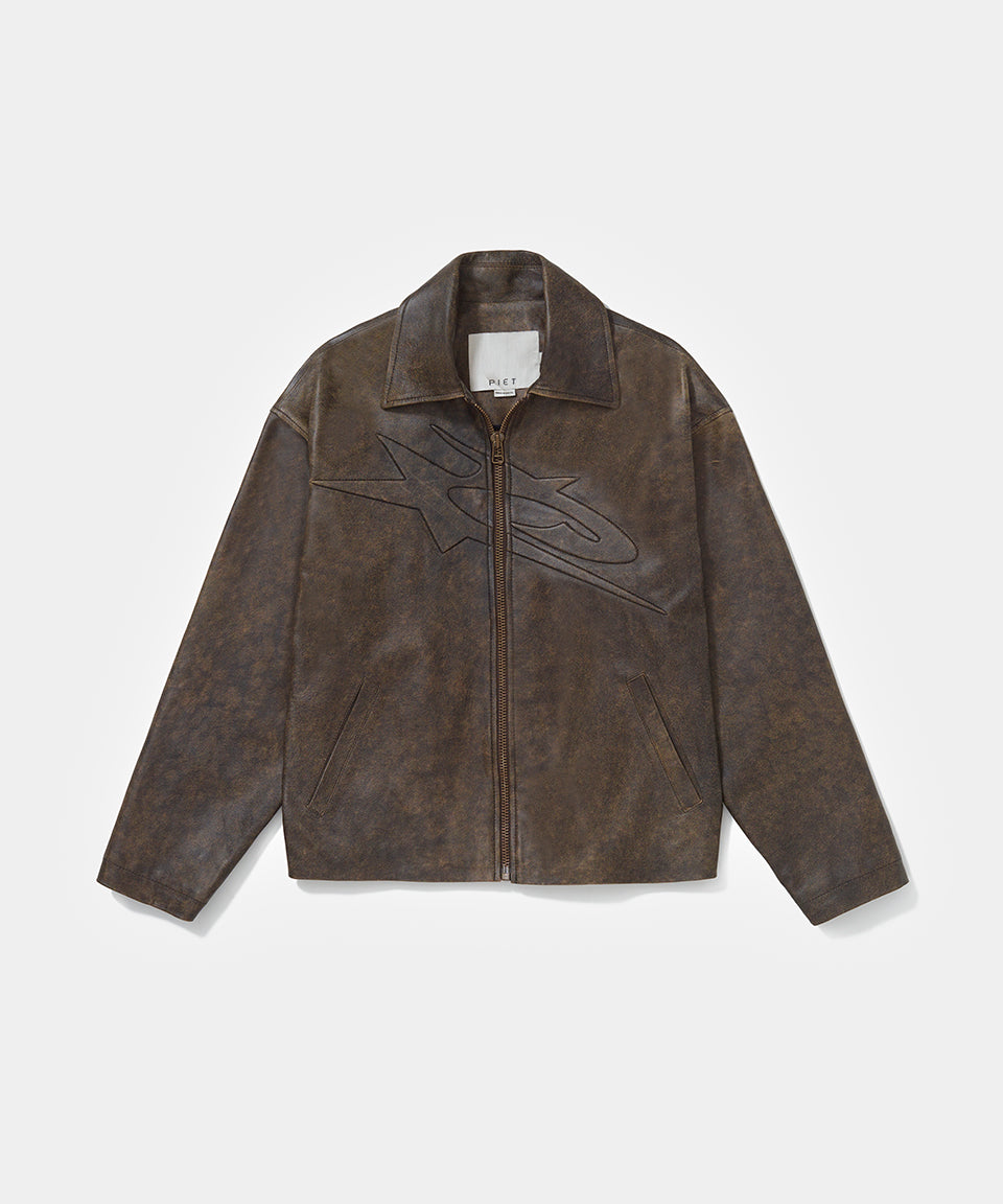 Vintage Surf Leather Jacket - Brown