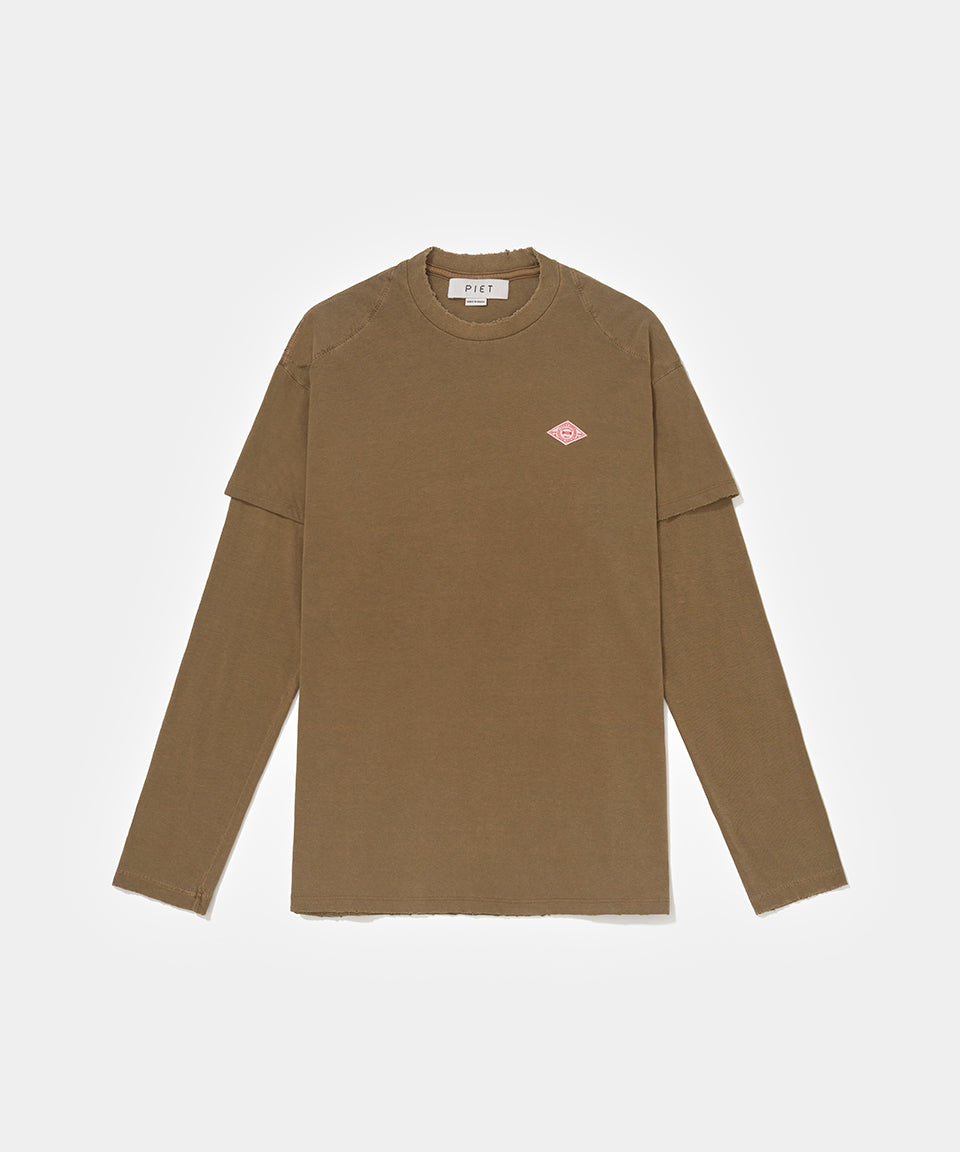 Camiseta Manga Longa Double Sleeve - Khaki