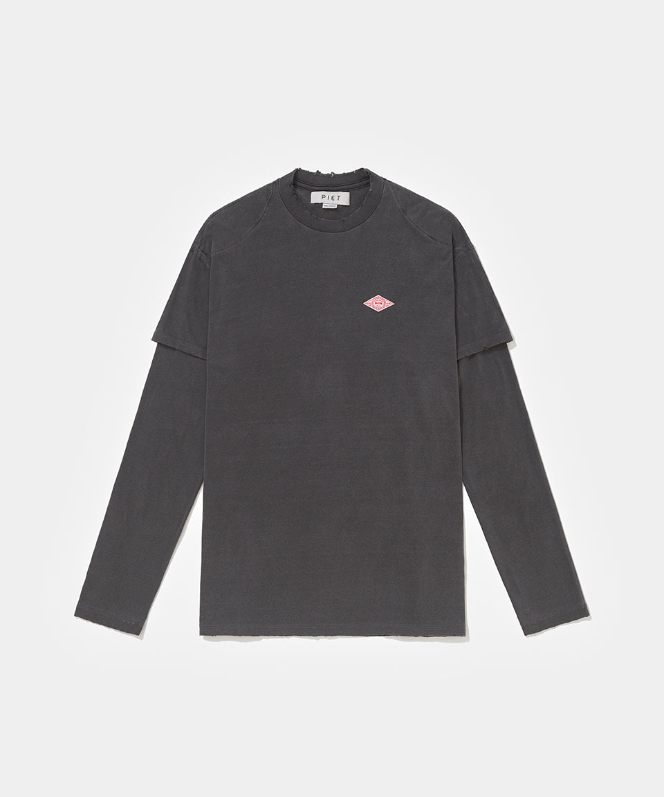 Camiseta Manga Longa Double Sleeve - Vintage Black