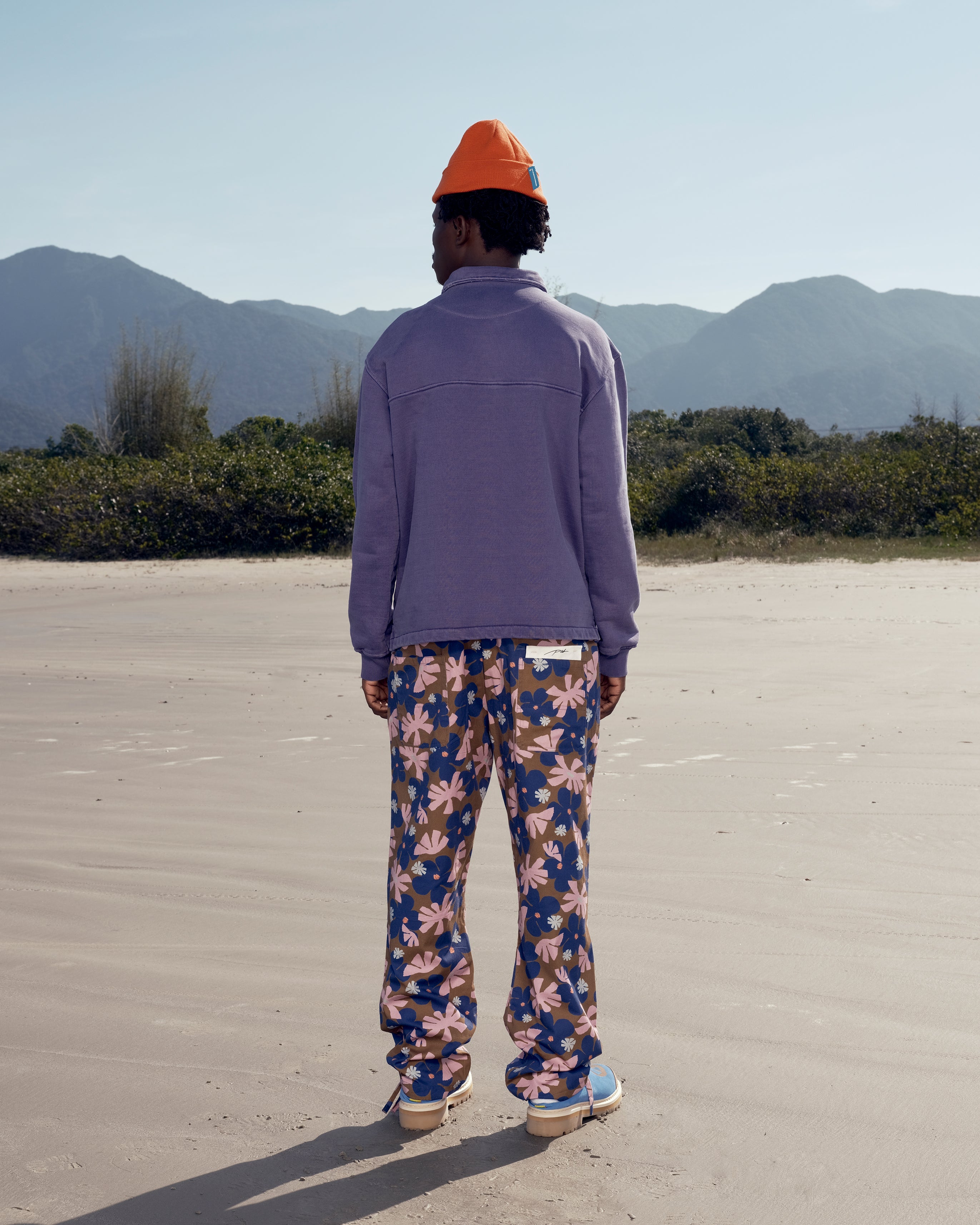 Flower Cotton Twill Trousers