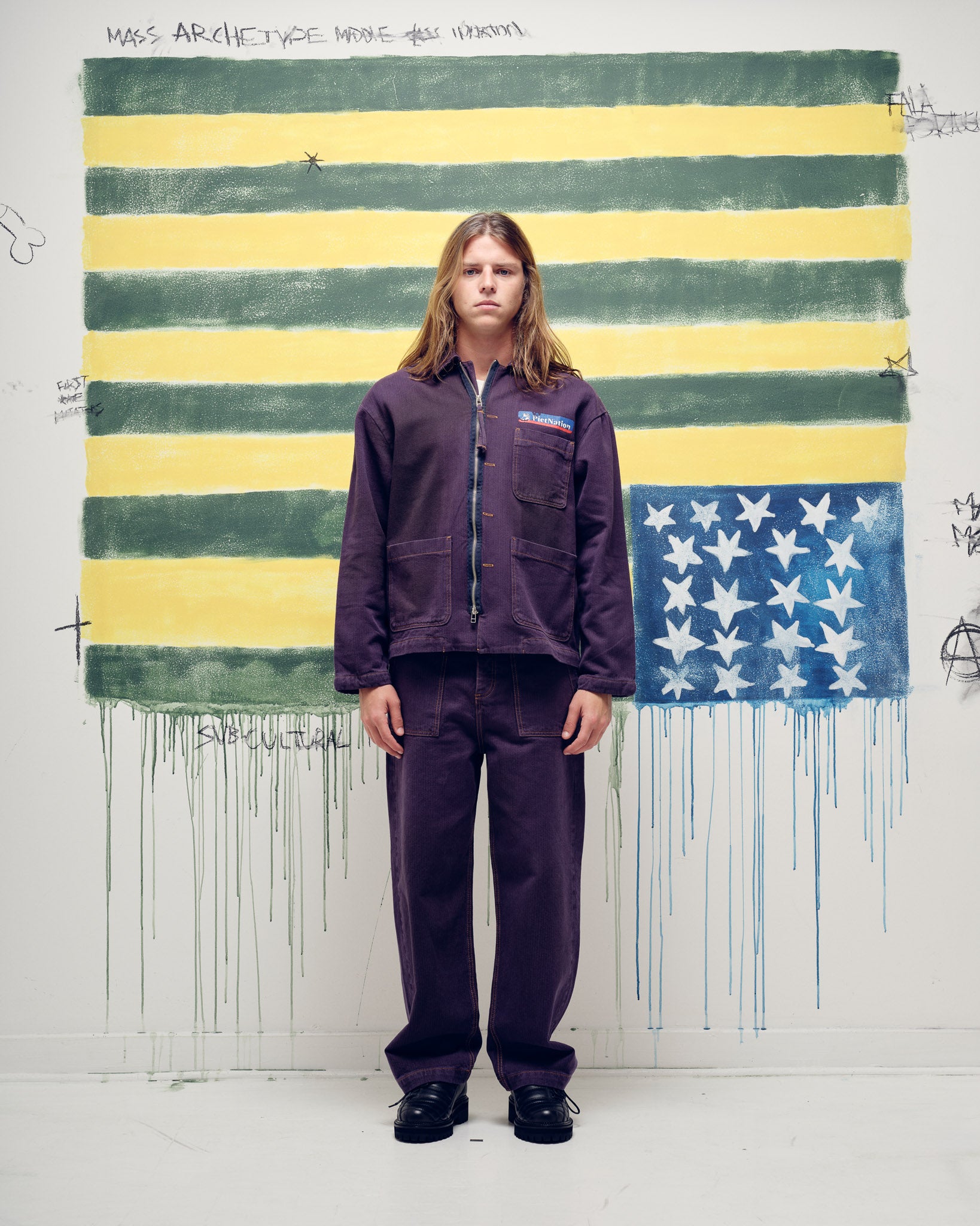 Jaqueta PIET Nation Selvedge Denim Roxa