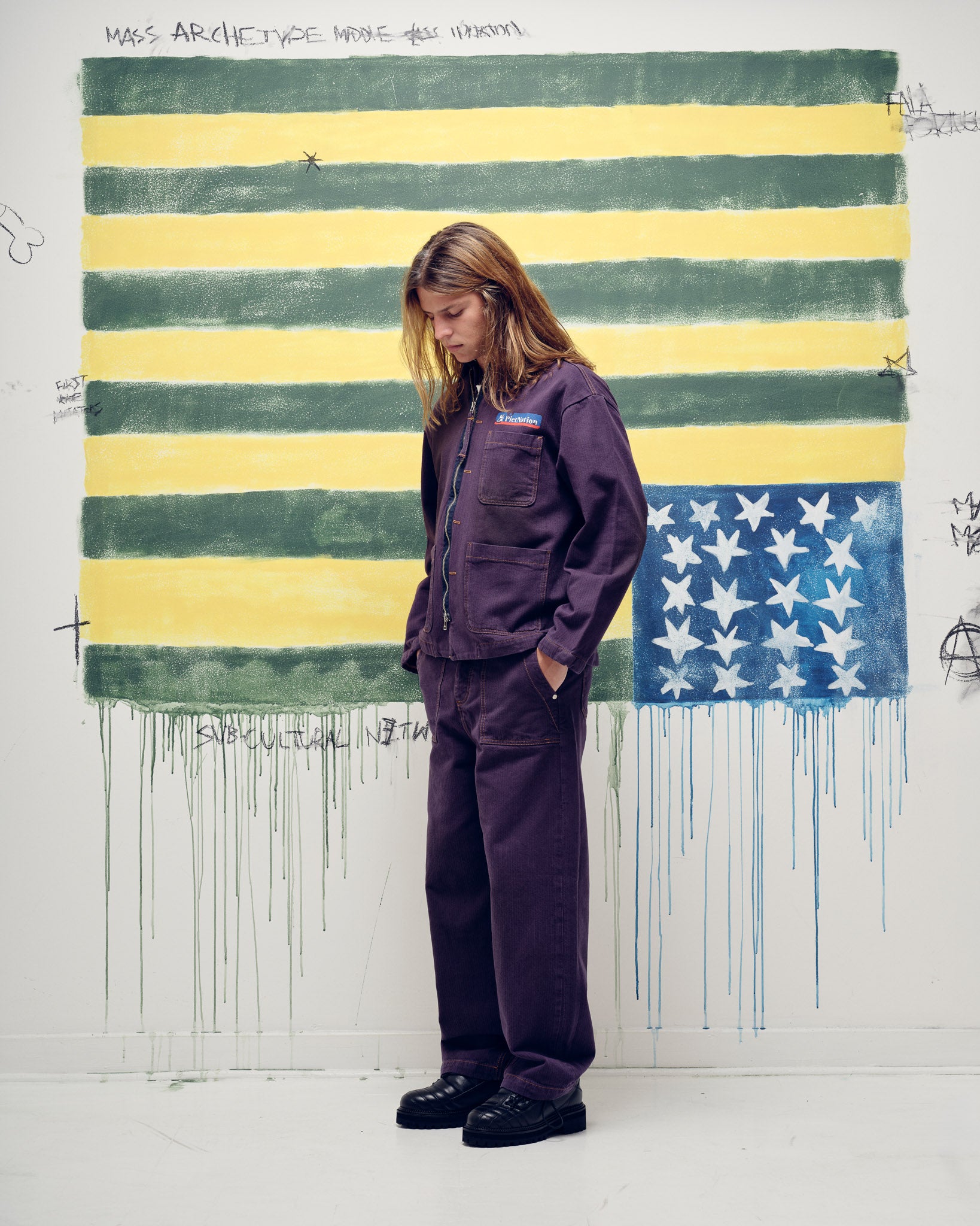 Jaqueta PIET Nation Selvedge Denim Roxa