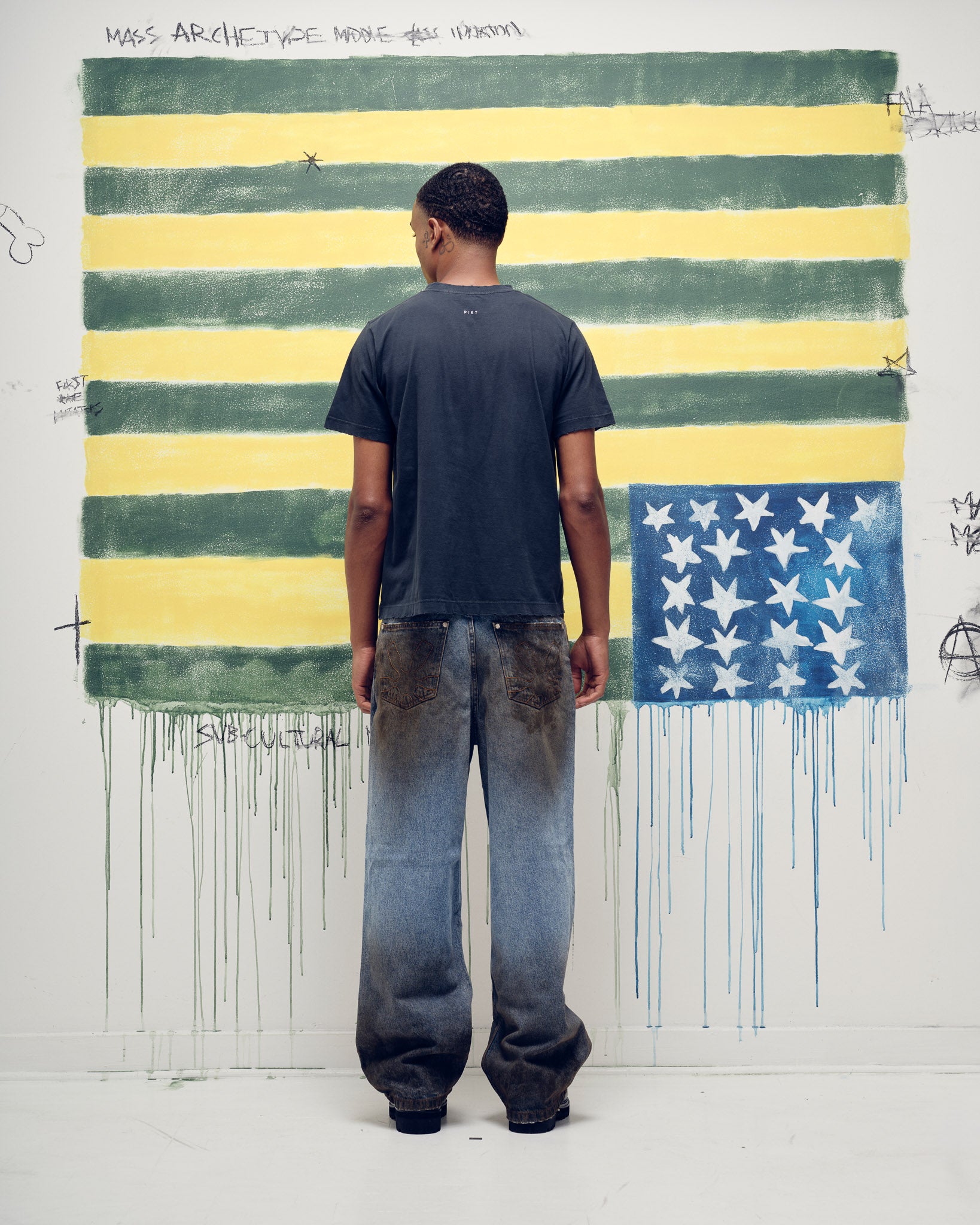 UEFA Distressed T-shirt Vintage Black