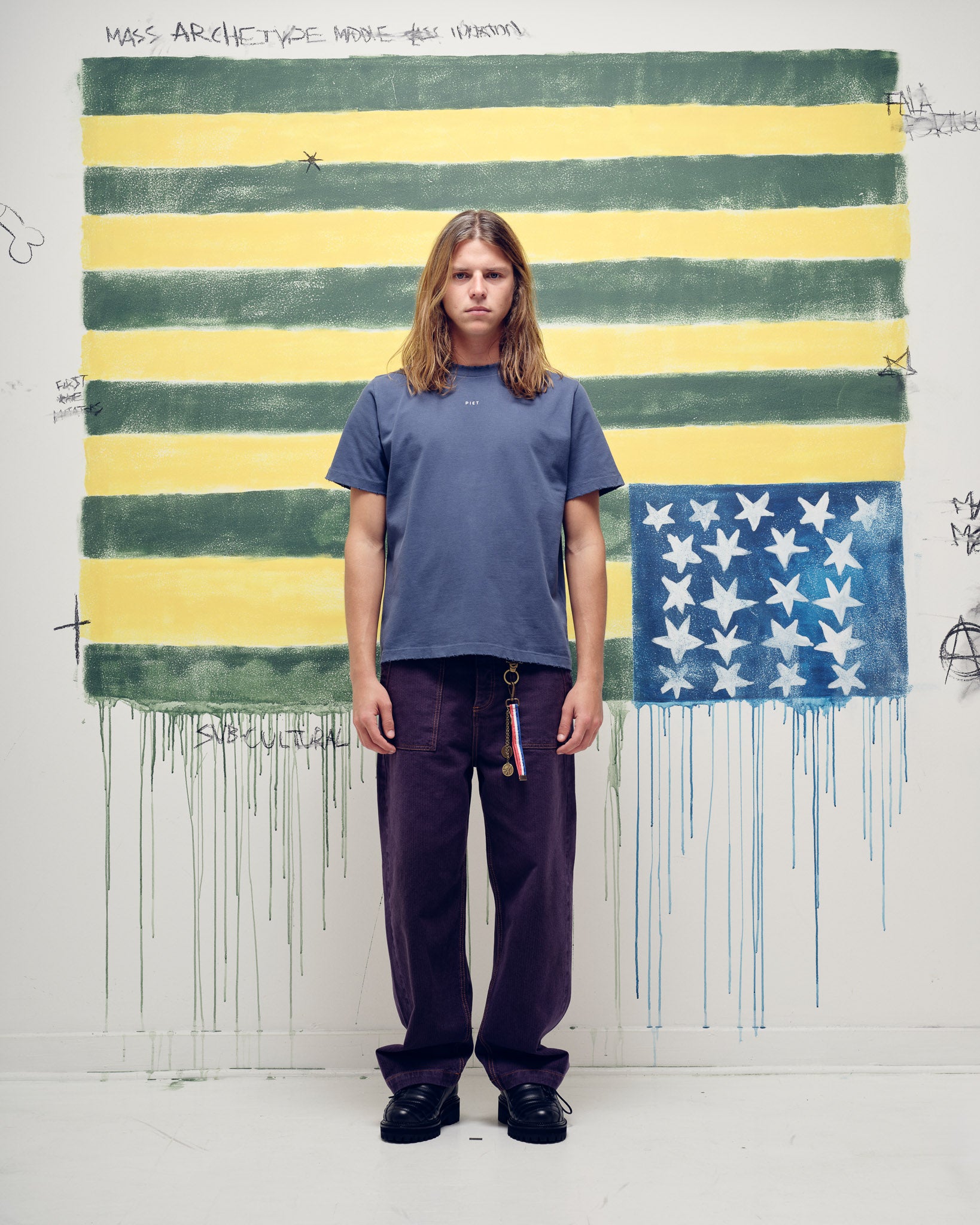 Logo T-shirt Vintage Navy Blue