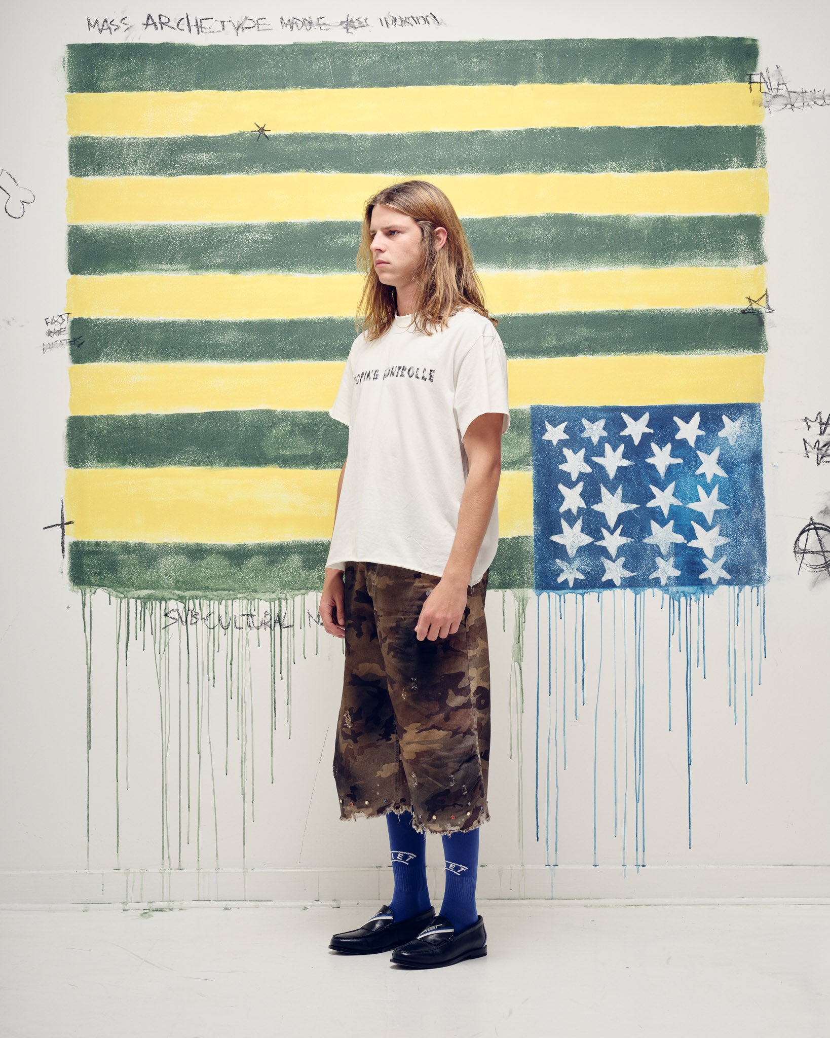 Camiseta PIET Doping Kontrolle Raw Bone White