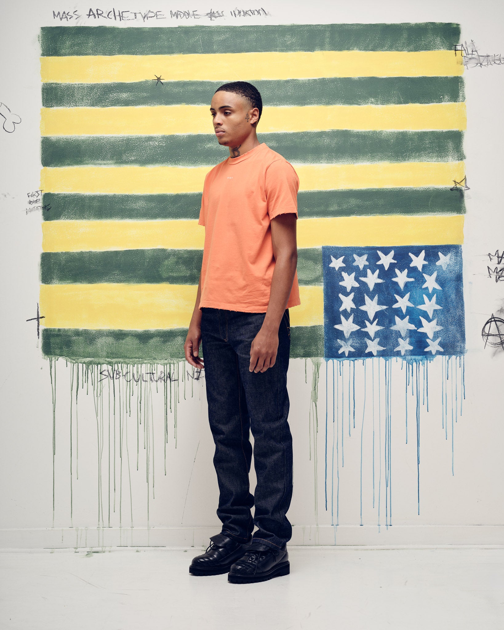 Camiseta PIET Logo - Vintage Orange