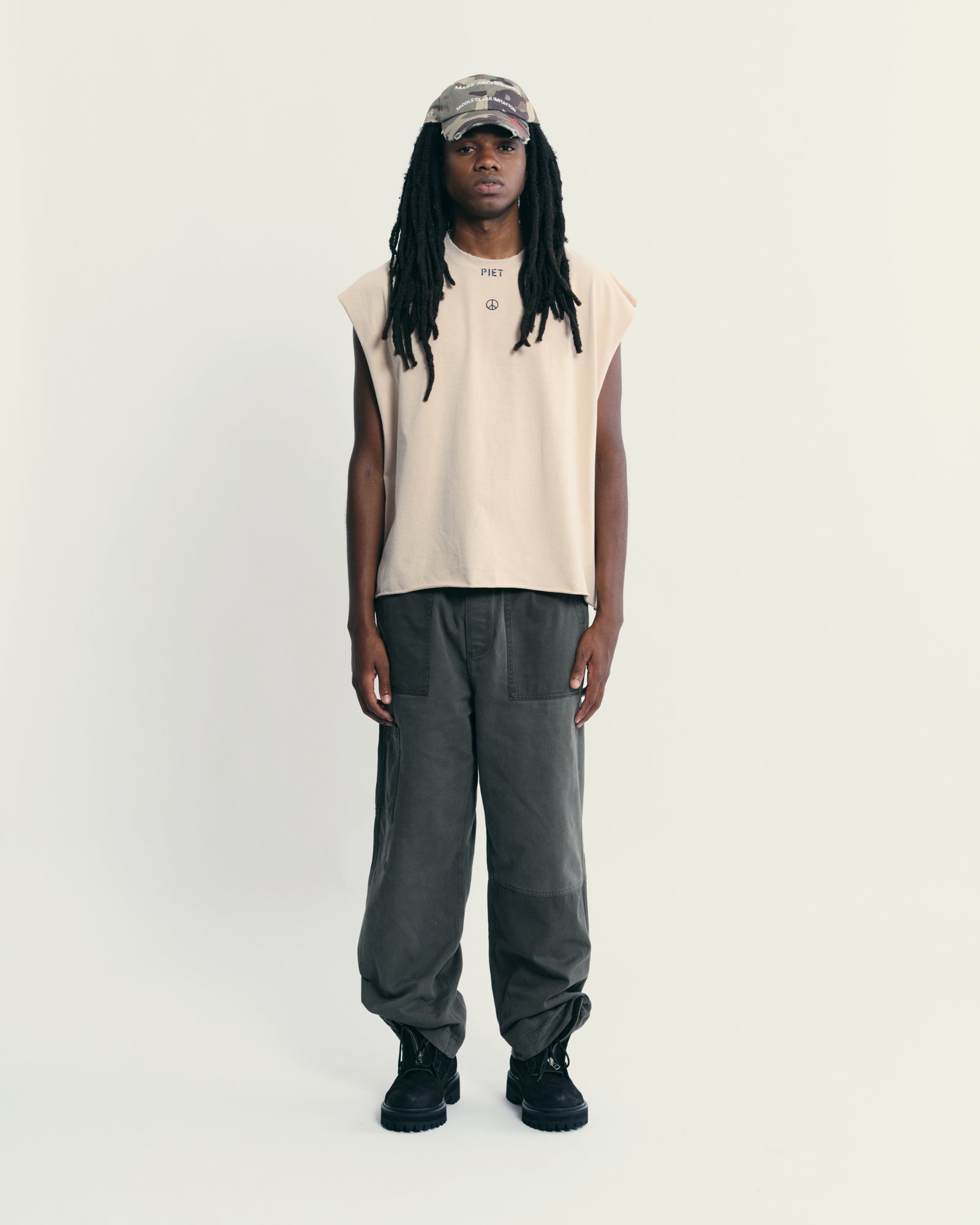 Camiseta Sleeveless PIET Peace&Love - Bege