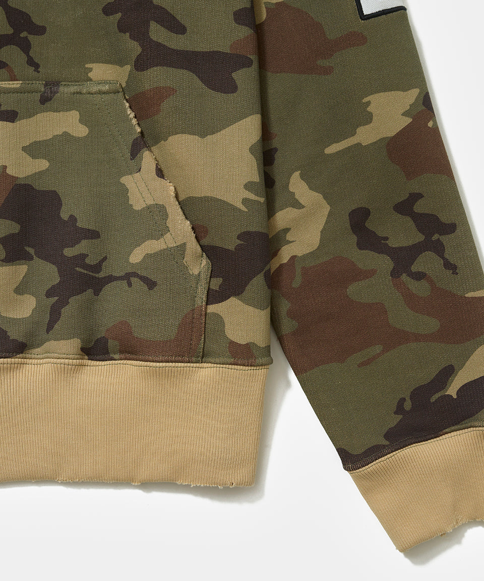 Camo Distressed Hoodie