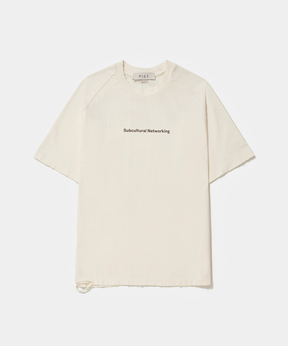 Camiseta Raglan PIET Sub-Cultural - Bone White
