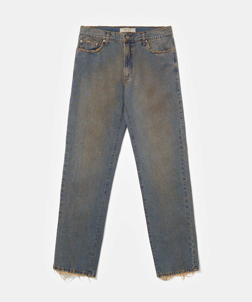 Dirty Straight Leg Denim Trousers