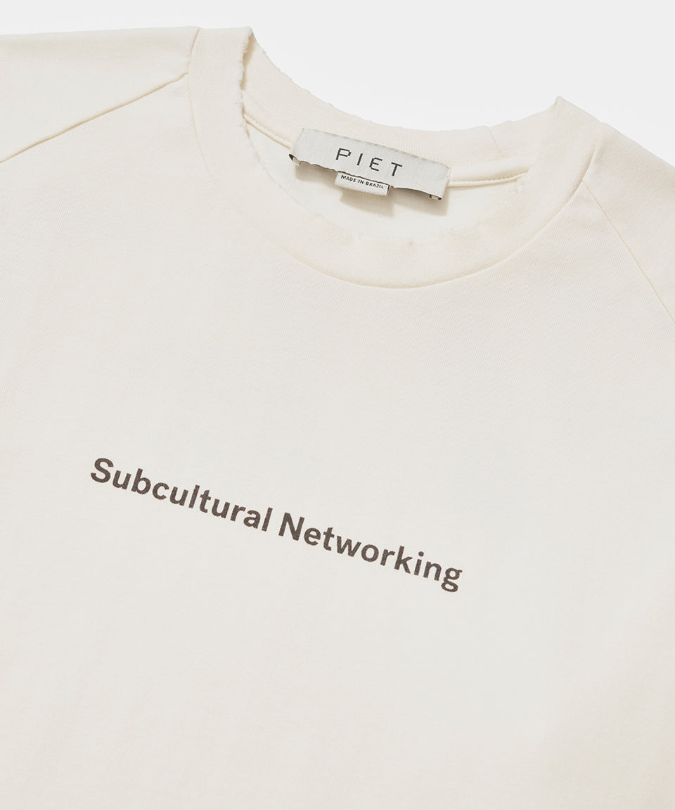 Camiseta Raglan PIET Sub-Cultural - Bone White