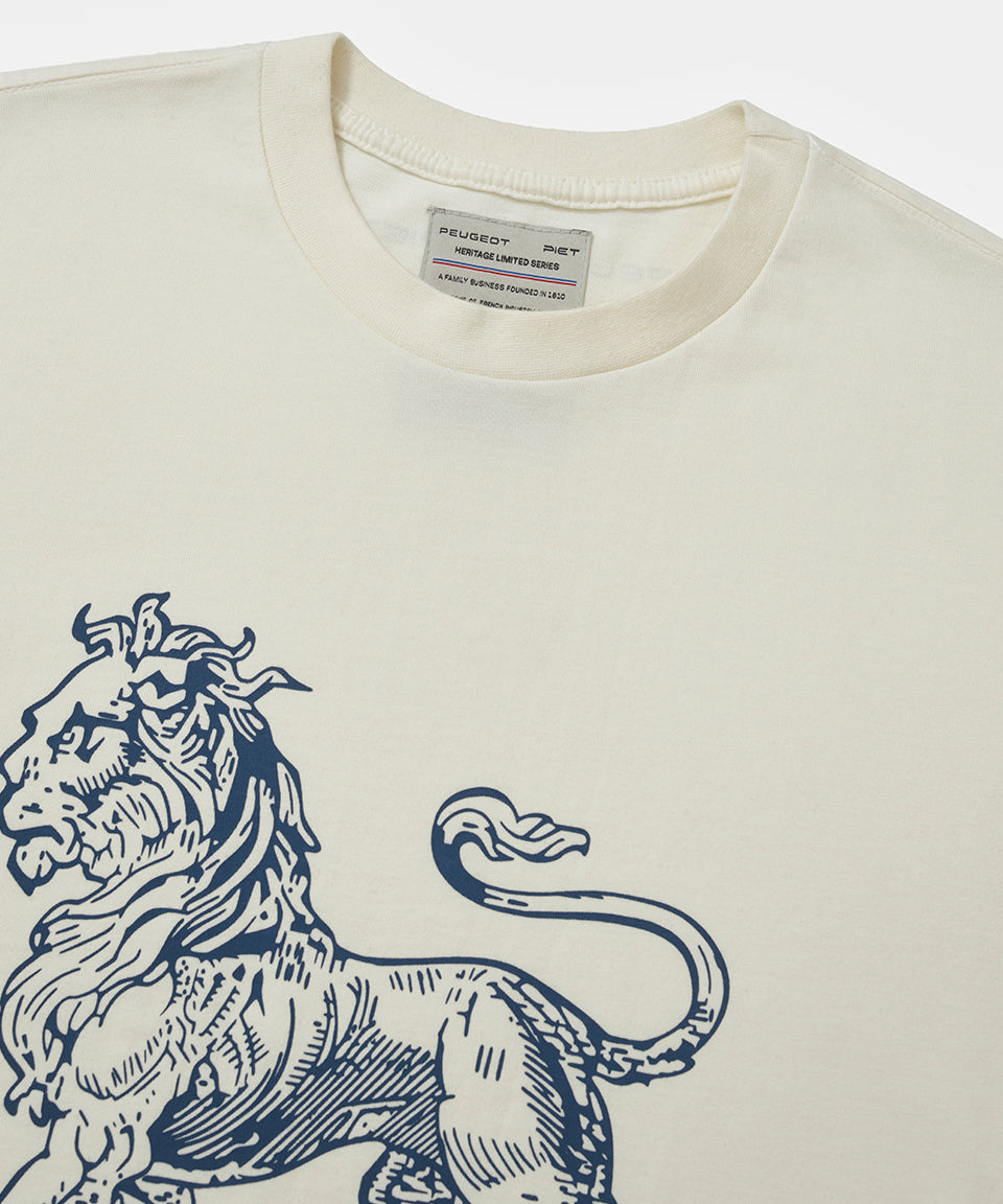Piet + Peugeot Camiseta Lion - Bone White