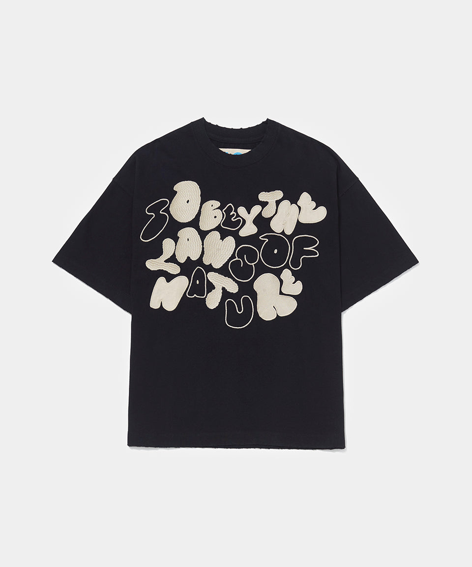 I Obey Embroidery T-Shirt - Black