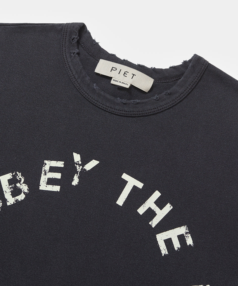 I Obey Fitted Tee - Vintage black