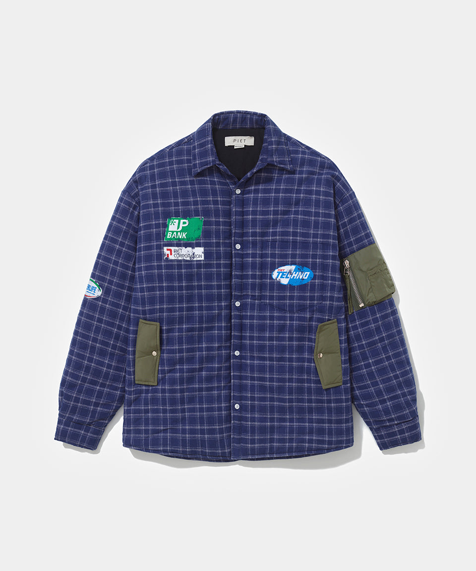 Jaqueta Padded Flannel - Navy