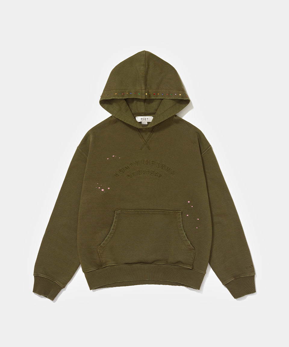 Gems Faded Hoodie 600GSM - Deep green