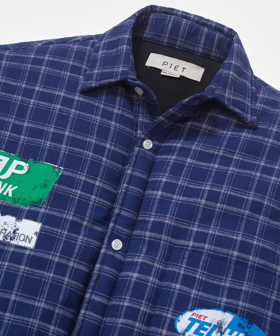 Jaqueta Padded Flannel - Navy