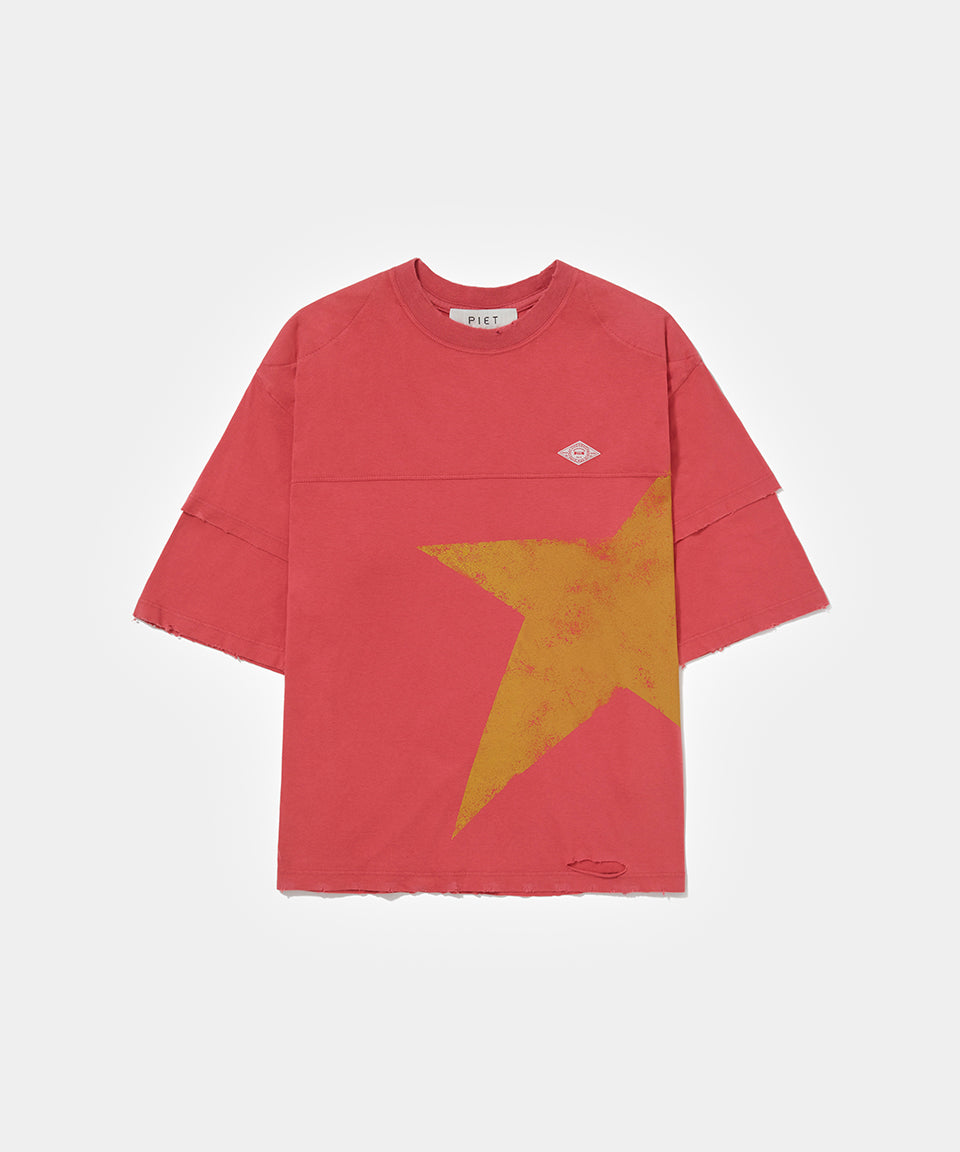 Camiseta PIET Double Sleeve - Vintage Red